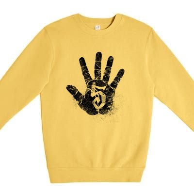 Number 5 Hi Five Hand Sign Hello Greeting Play Games Academy Gift Premium Crewneck Sweatshirt