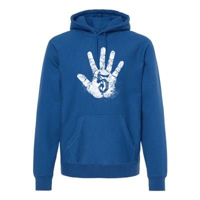 Number 5 Hi Five Hand Sign Hello Greeting Play Games Academy Gift Premium Hoodie