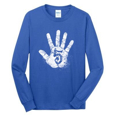 Number 5 Hi Five Hand Sign Hello Greeting Play Games Academy Gift Tall Long Sleeve T-Shirt