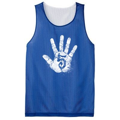 Number 5 Hi Five Hand Sign Hello Greeting Play Games Academy Gift Mesh Reversible Basketball Jersey Tank