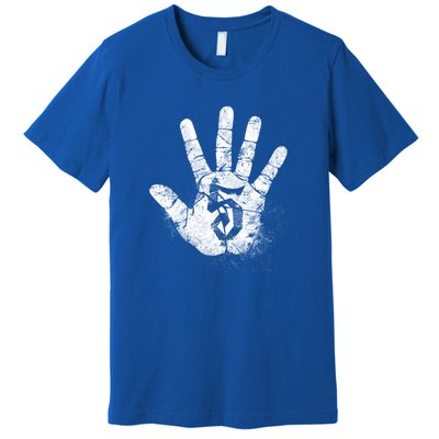 Number 5 Hi Five Hand Sign Hello Greeting Play Games Academy Gift Premium T-Shirt