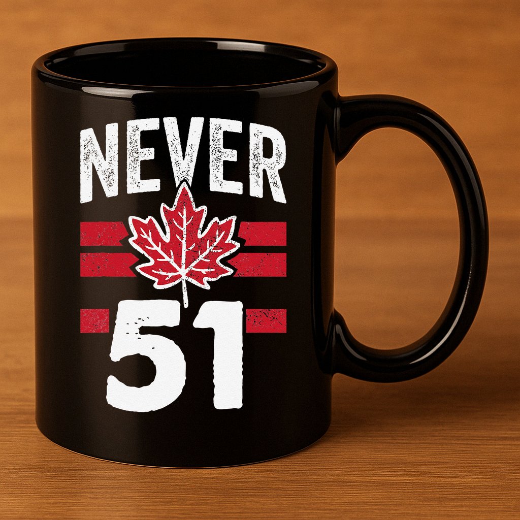 Never 51st State Canada 11oz C Handle Ceramic Mug