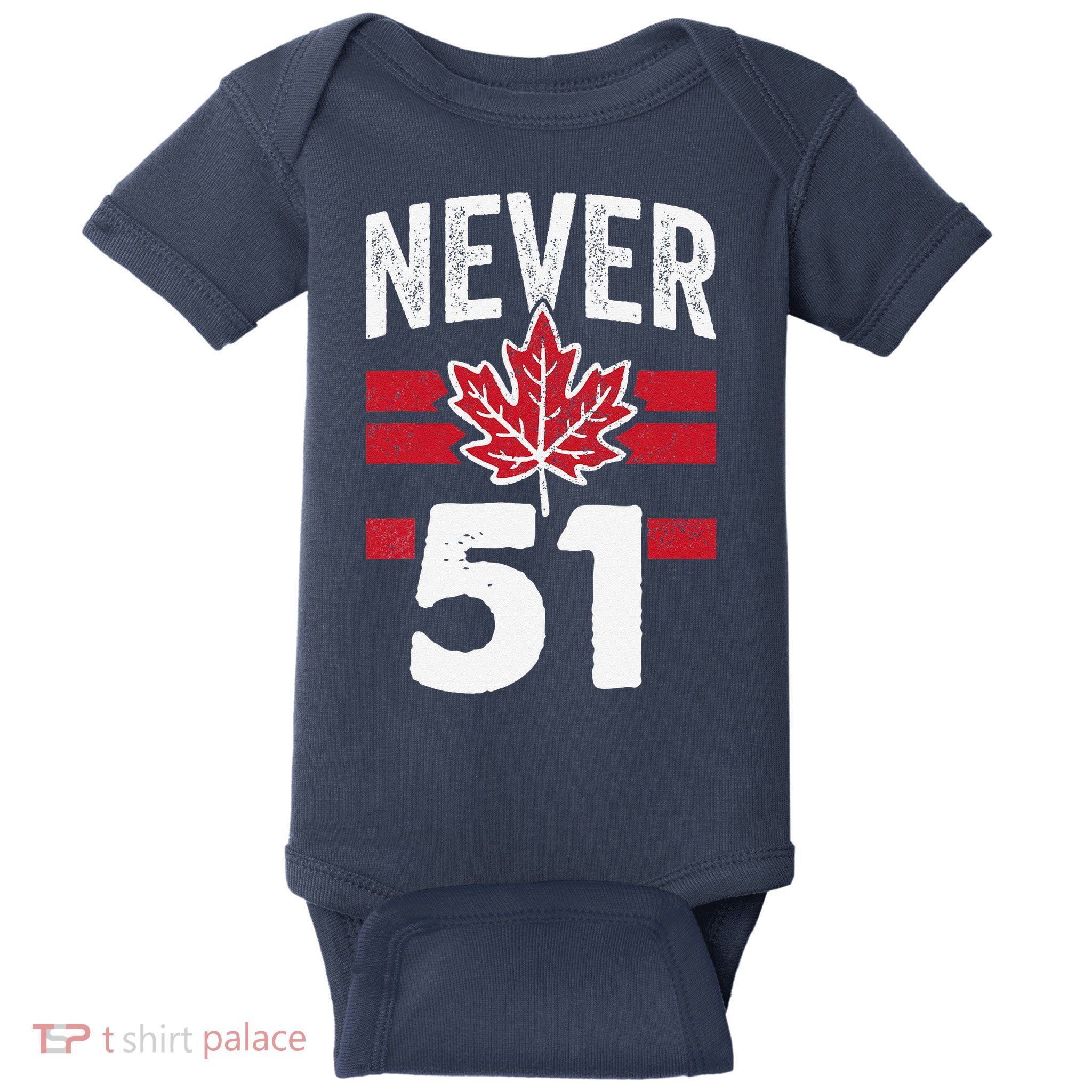 Never 51st State Canada Baby Bodysuit