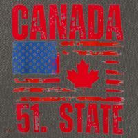 Never 51st State Canada Flag Cotton Canvas Backpack