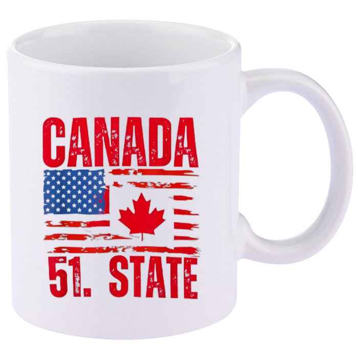 Never 51st State Canada Flag 11oz C Handle Ceramic Mug