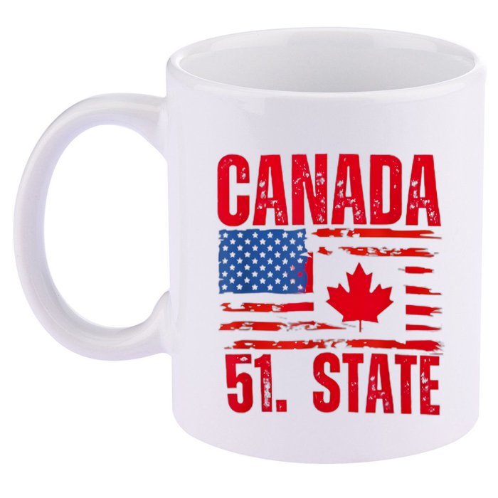 Never 51st State Canada Flag 11oz C Handle Ceramic Mug