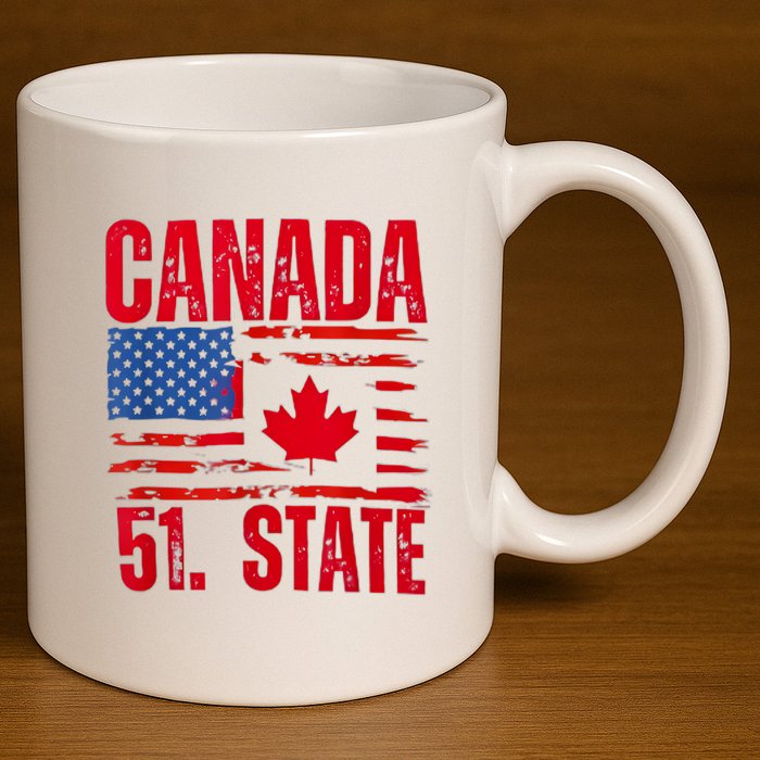 Never 51st State Canada Flag 11oz C Handle Ceramic Mug