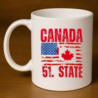Never 51st State Canada Flag 11oz C Handle Ceramic Mug