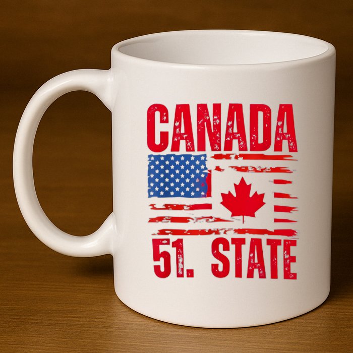 Never 51st State Canada Flag 11oz C Handle Ceramic Mug
