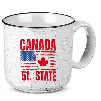 Never 51st State Canada Flag 15oz Campfire Ceramic Mug