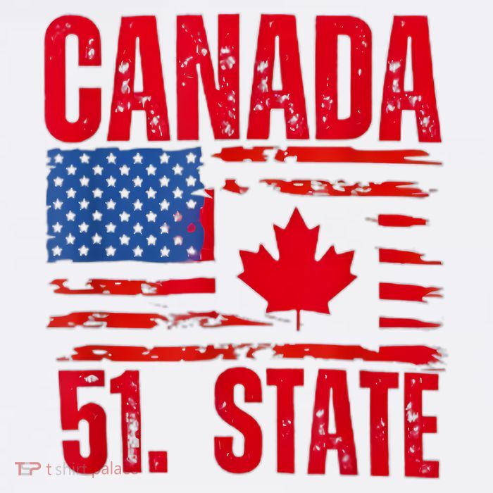 Never 51st State Canada Flag Premium T-Shirt