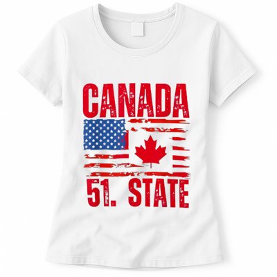 Never 51st State Canada Flag Womens T-Shirt