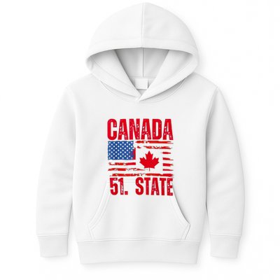 Never 51st State Canada Flag Kids Hoodie