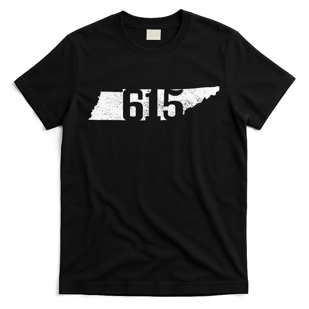 Nashville 615 Area Code Tennessee State Map Pride Music City T-Shirt