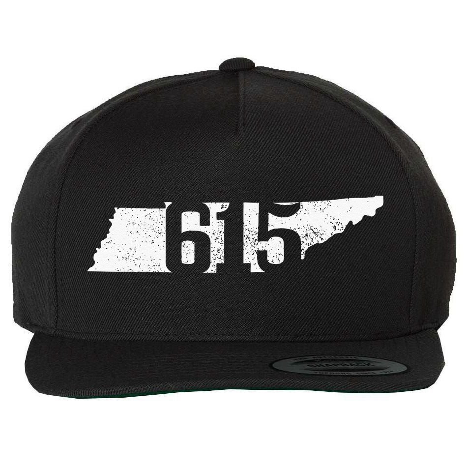 Nashville 615 Area Code Tennessee State Map Pride Music City Wool Snapback Cap