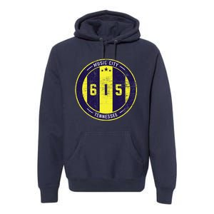 Nashville 615 Designer Round Badge - Tennessee Star Premium Hoodie