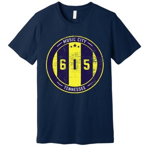 Nashville 615 Designer Round Badge - Tennessee Star Premium T-Shirt