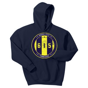 Nashville 615 Designer Round Badge - Tennessee Star Kids Hoodie