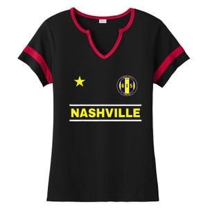 Nashville 615 Designer Round Badge - Tennessee Ladies Halftime Notch Neck Tee