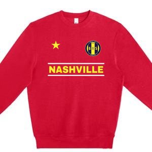 Nashville 615 Designer Round Badge - Tennessee Premium Crewneck Sweatshirt