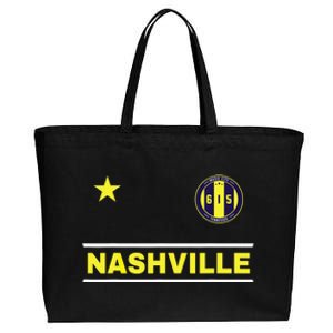 Nashville 615 Designer Round Badge - Tennessee Cotton Canvas Jumbo Tote