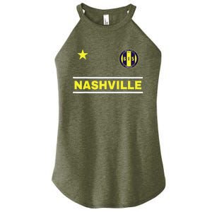 Nashville 615 Designer Round Badge - Tennessee Women's Perfect Tri Rocker Tank