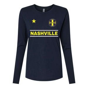 Nashville 615 Designer Round Badge - Tennessee Womens Cotton Relaxed Long Sleeve T-Shirt