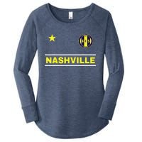 Nashville 615 Designer Round Badge - Tennessee Women's Perfect Tri Tunic Long Sleeve Shirt