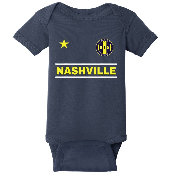 Nashville 615 Designer Round Badge - Tennessee Baby Bodysuit