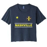 Nashville 615 Designer Round Badge - Tennessee Women's Crop Top Tee