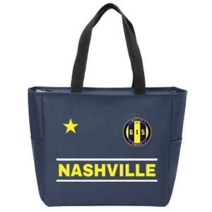 Nashville 615 Designer Round Badge - Tennessee Zip Tote Bag