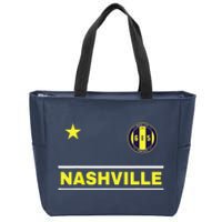 Nashville 615 Designer Round Badge - Tennessee Zip Tote Bag