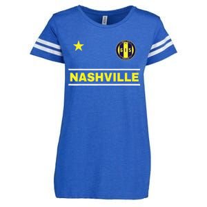 Nashville 615 Designer Round Badge - Tennessee Enza Ladies Jersey Football T-Shirt