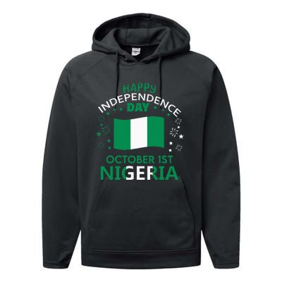 Nigeria 64th Independence Day Nigerian Pride Nigeria Flag Performance Fleece Hoodie