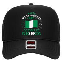 Nigeria 64th Independence Day Nigerian Pride Nigeria Flag High Crown Mesh Back Trucker Hat