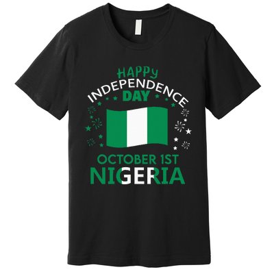 Nigeria 64th Independence Day Nigerian Pride Nigeria Flag Premium T-Shirt