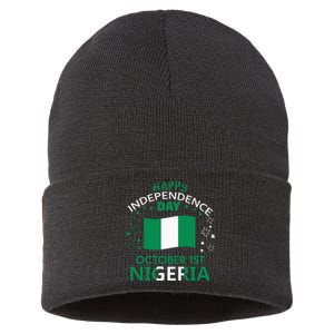 Nigeria 64th Independence Day Nigerian Pride Nigeria Flag Sustainable Knit Beanie