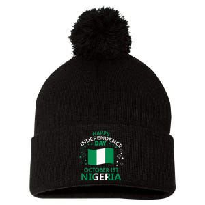 Nigeria 64th Independence Day Nigerian Pride Nigeria Flag Pom Pom 12in Knit Beanie