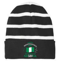 Nigeria 64th Independence Day Nigerian Pride Nigeria Flag Striped Beanie with Solid Band