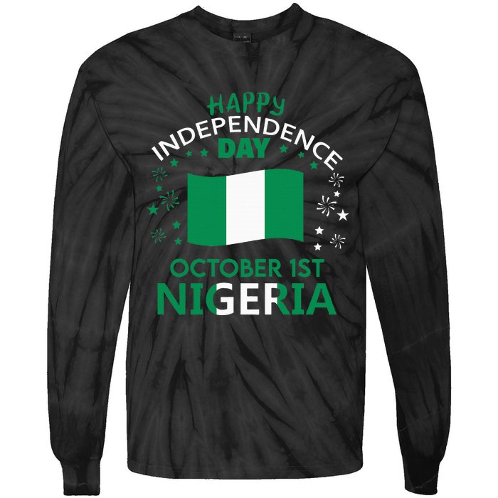 Nigeria 64th Independence Day Nigerian Pride Nigeria Flag Tie-Dye Long Sleeve Shirt