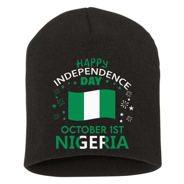 Nigeria 64th Independence Day Nigerian Pride Nigeria Flag Short Acrylic Beanie