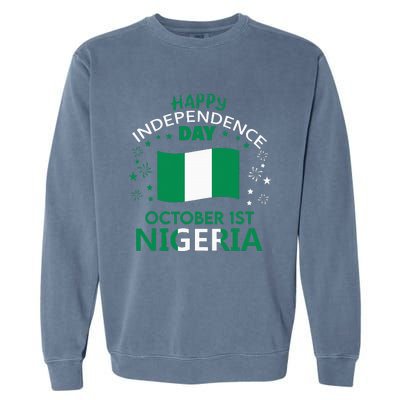 Nigeria 64th Independence Day Nigerian Pride Nigeria Flag Garment-Dyed Sweatshirt