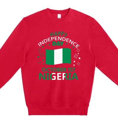 Nigeria 64th Independence Day Nigerian Pride Nigeria Flag Premium Crewneck Sweatshirt