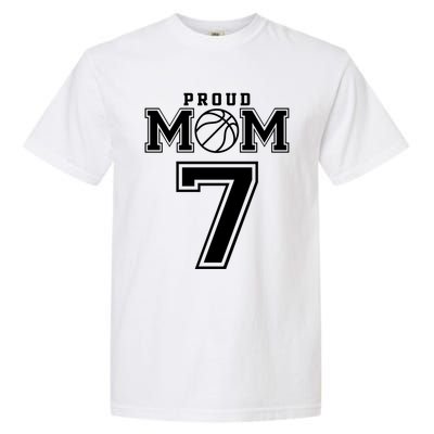 Number 7 Custom Proud Basketball Mom Personalized Gift Garment-Dyed Heavyweight T-Shirt