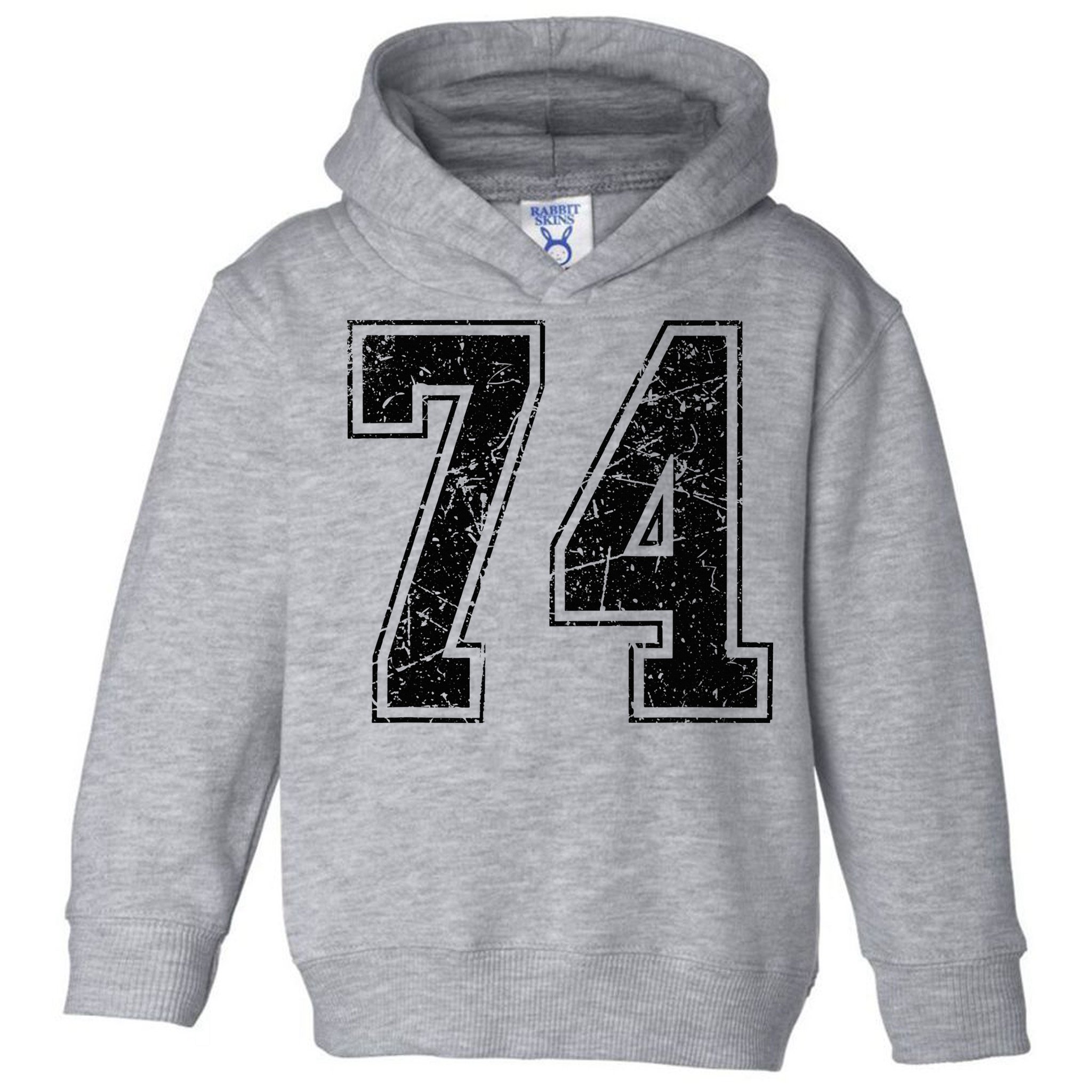 Number 74 Distressed Grunge Vintage Jersey Team Fan Toddler Hoodie