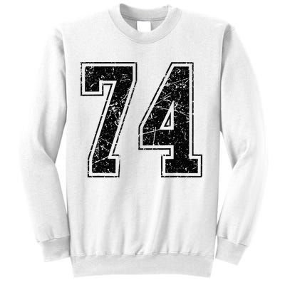 Number 74 Distressed Grunge Vintage Jersey Team Fan Sweatshirt