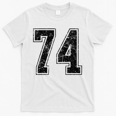 Number 74 Distressed Grunge Vintage Jersey Team Fan T-Shirt