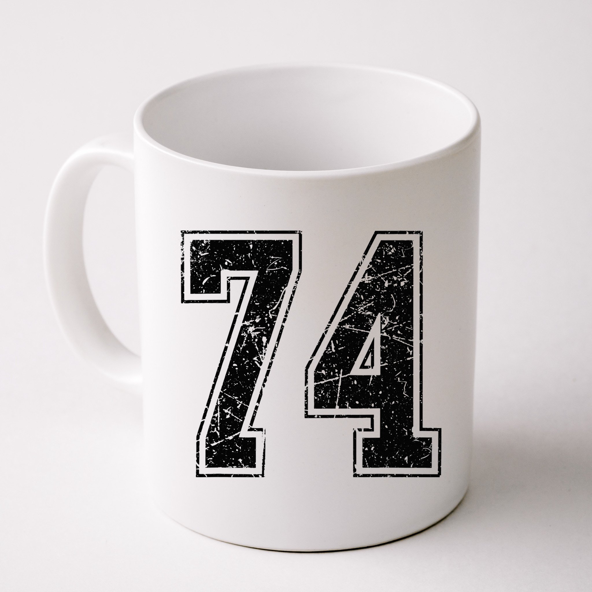 Number 74 Distressed Grunge Vintage Jersey Team Fan Mug