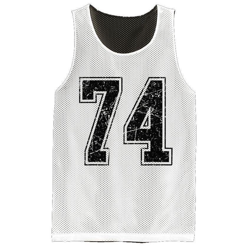 Number 74 Distressed Grunge Vintage Jersey Team Fan Mesh Reversible Basketball Jersey Tank