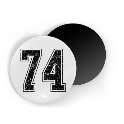 Number 74 Distressed Grunge Vintage Jersey Team Fan Magnet